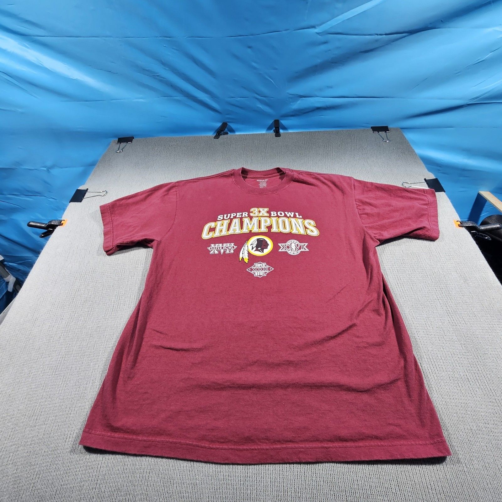 Vintage Maroon Washington Redskins Super Bowl 3x Champions T-Shirt Featuring...